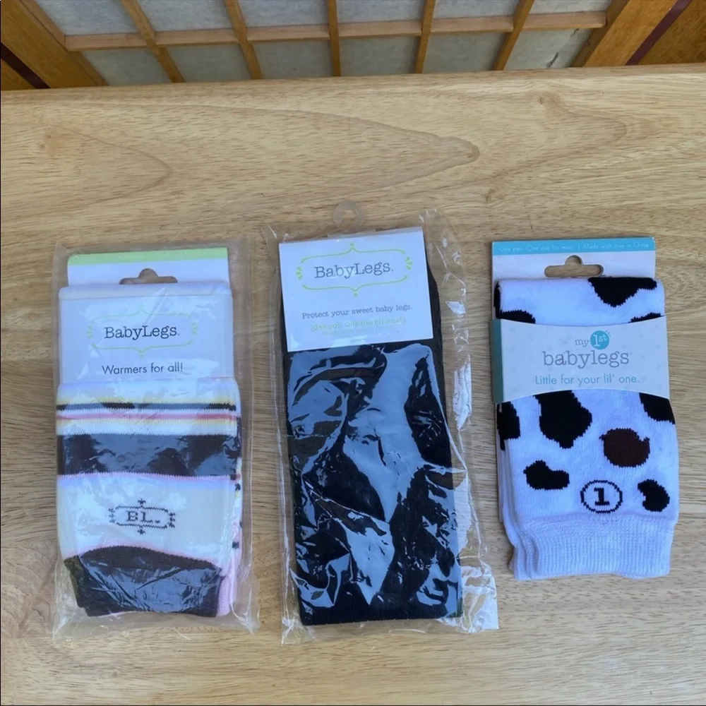 New Baby Legs Leg Warmers/Protection Girls OS Bundle of Three Pairs
